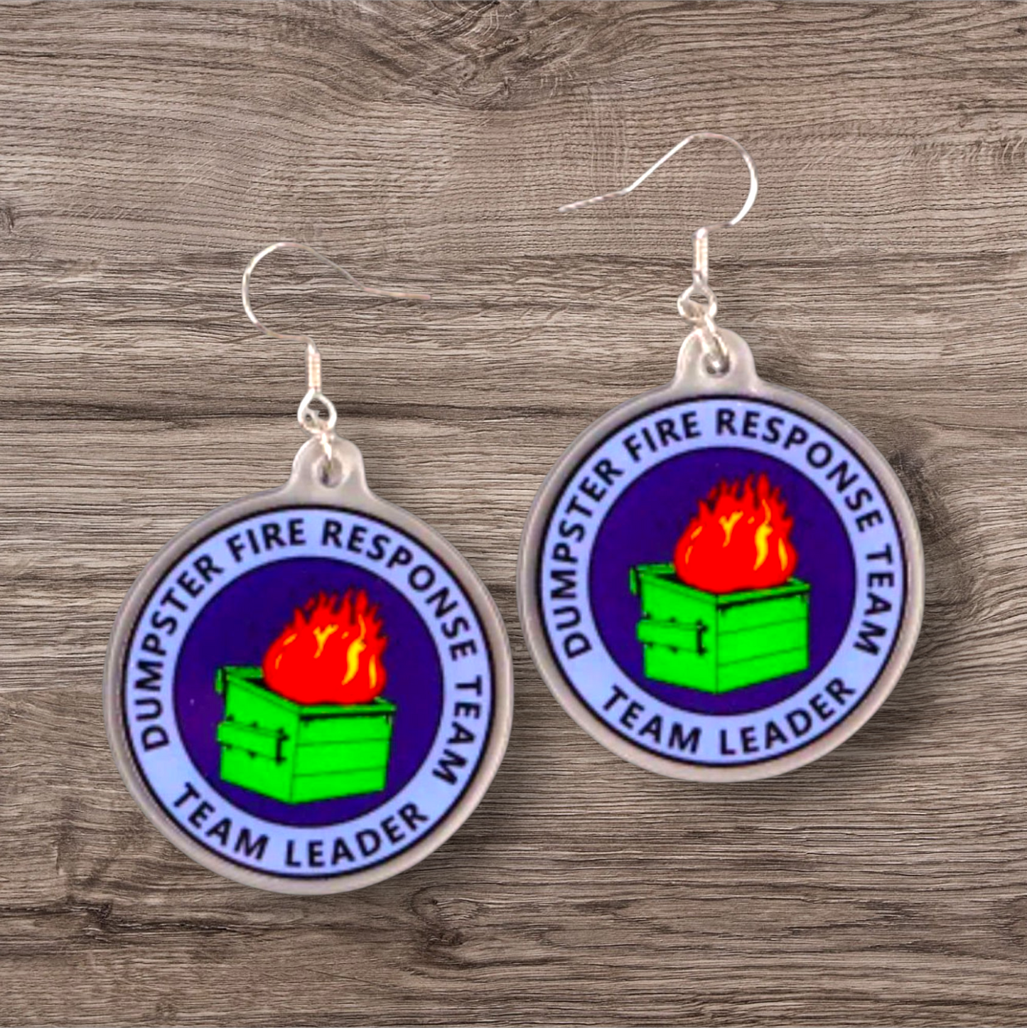 Dumpster Fire Response Team Earrings – Certified Chaos Coordinator - Hempin' Mayhem