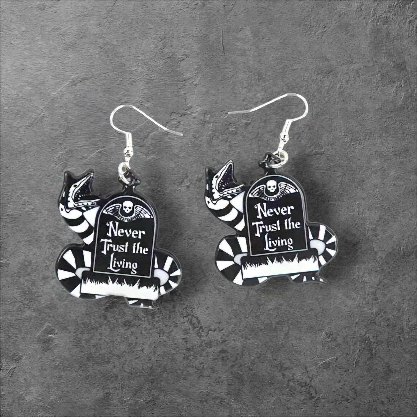Afterlife Approved – Tombstone Dangle Earrings for the Certified Spooky Babe Who Haunts with Style - Hempin' Mayhem