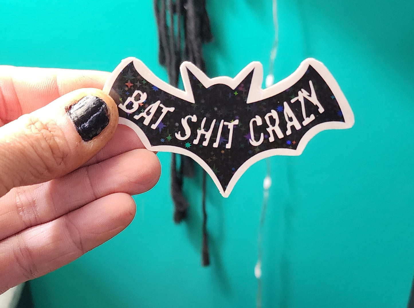 :
Bat Shit Crazy Bat Sticker | Funny 3x2 Vinyl Decal | Sarcastic Spooky Sticker | Sassy Gift for Halloween Lovers | Waterproof Laptop & Water Bottle Sticker