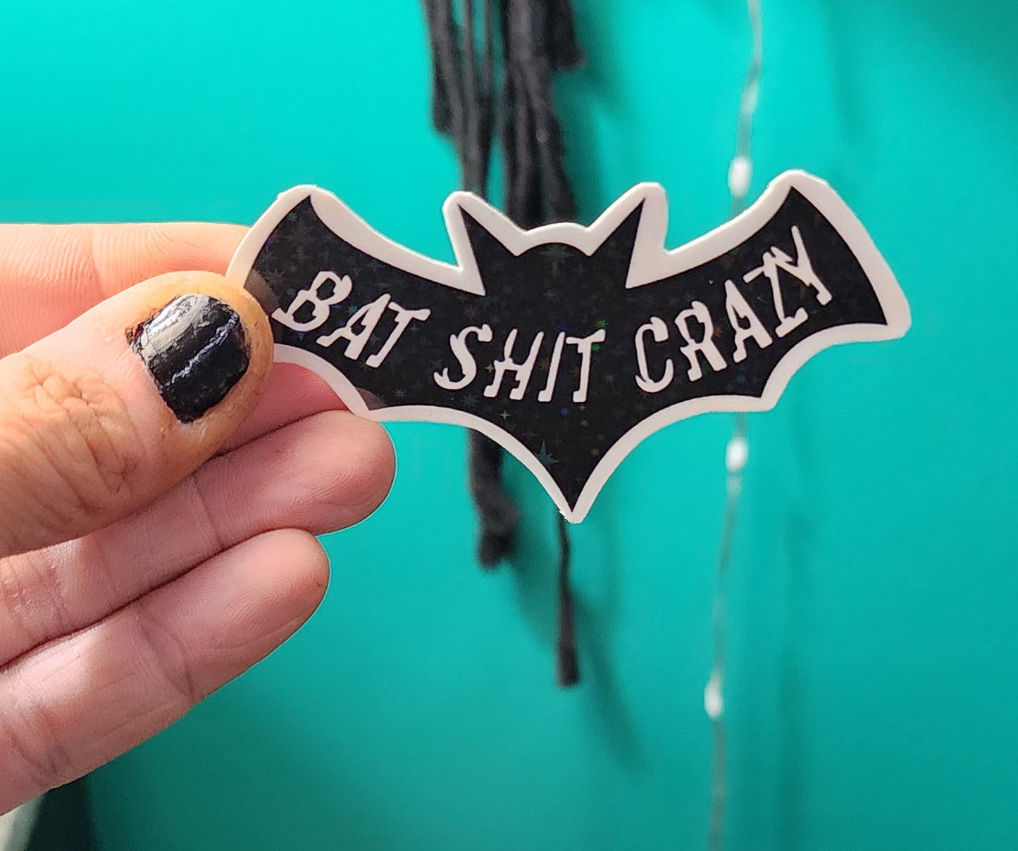 :
Bat Shit Crazy Bat Sticker | Funny 3x2 Vinyl Decal | Sarcastic Spooky Sticker | Sassy Gift for Halloween Lovers | Waterproof Laptop & Water Bottle Sticker