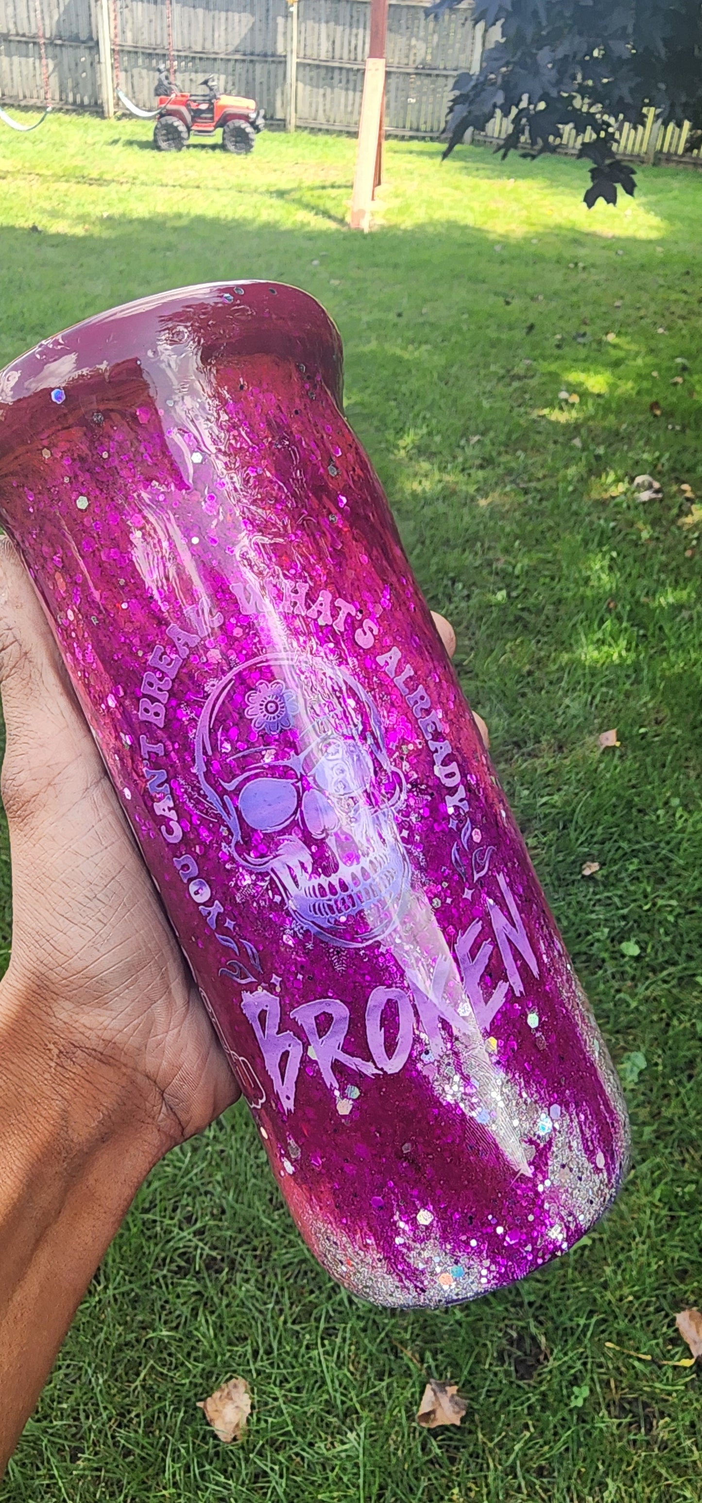 💖 Calm Your Fucking Tits | Pink Epoxy Swirl Tumbler | 20oz/30oz Stainless Steel Glitter Cup | You Can't Break What's Already Broken