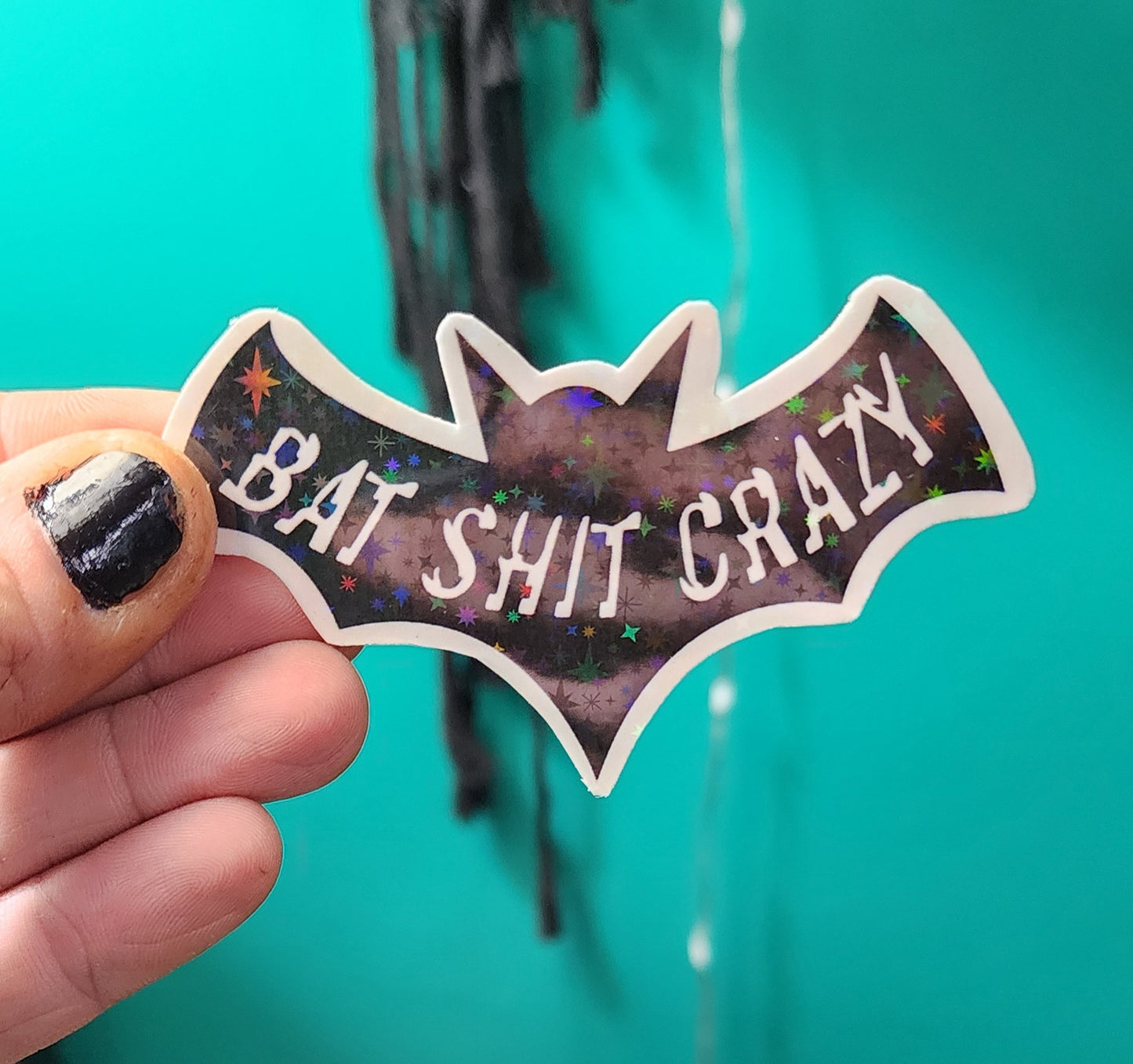 :
Bat Shit Crazy Bat Sticker | Funny 3x2 Vinyl Decal | Sarcastic Spooky Sticker | Sassy Gift for Halloween Lovers | Waterproof Laptop & Water Bottle Sticker