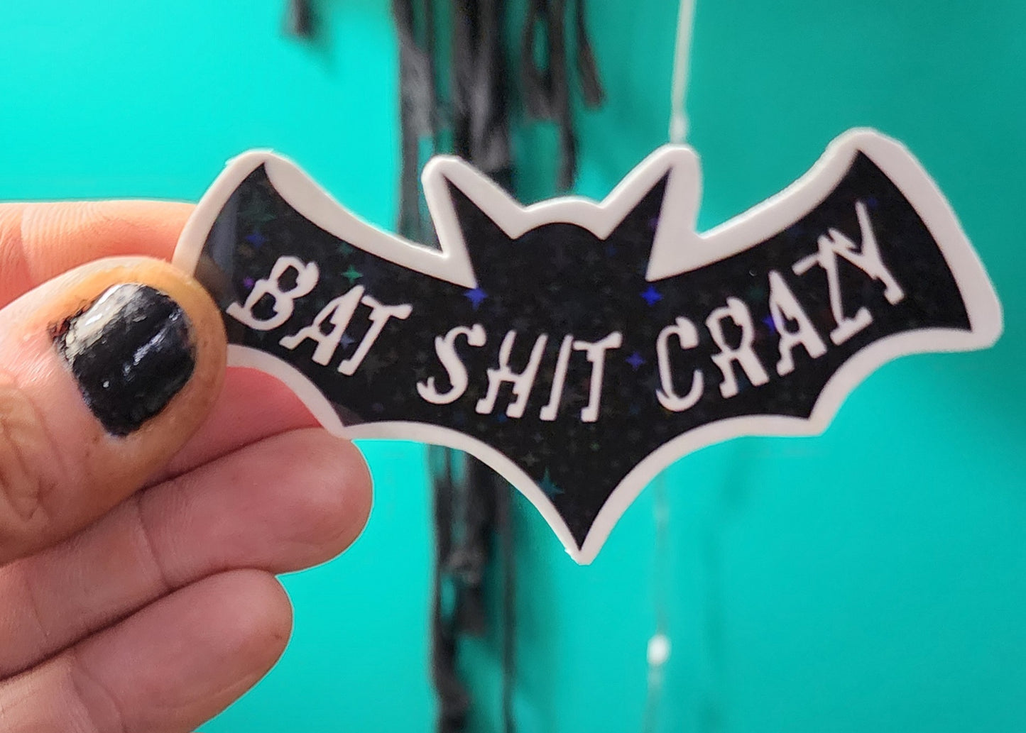 :
Bat Shit Crazy Bat Sticker | Funny 3x2 Vinyl Decal | Sarcastic Spooky Sticker | Sassy Gift for Halloween Lovers | Waterproof Laptop & Water Bottle Sticker