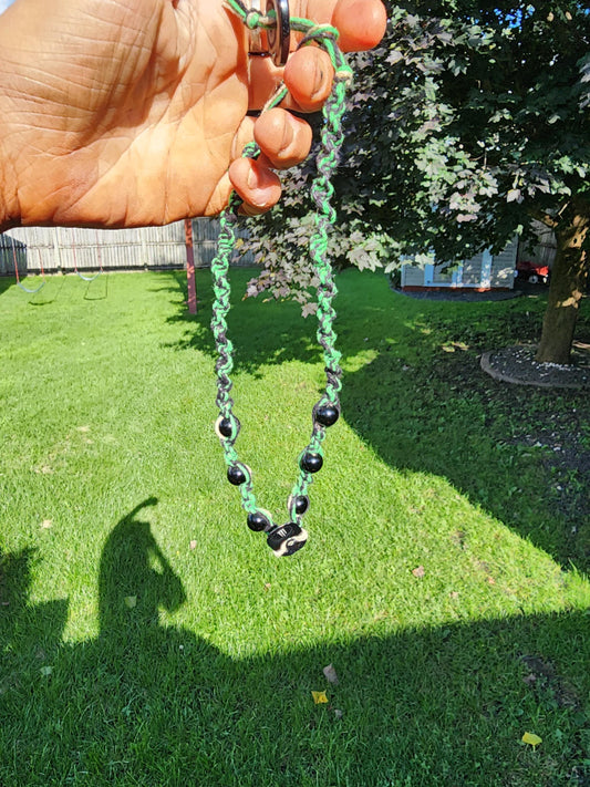 Chaos Gremlin Hemp Necklace: Upcycled Energy Tab, Goblin-Core Style