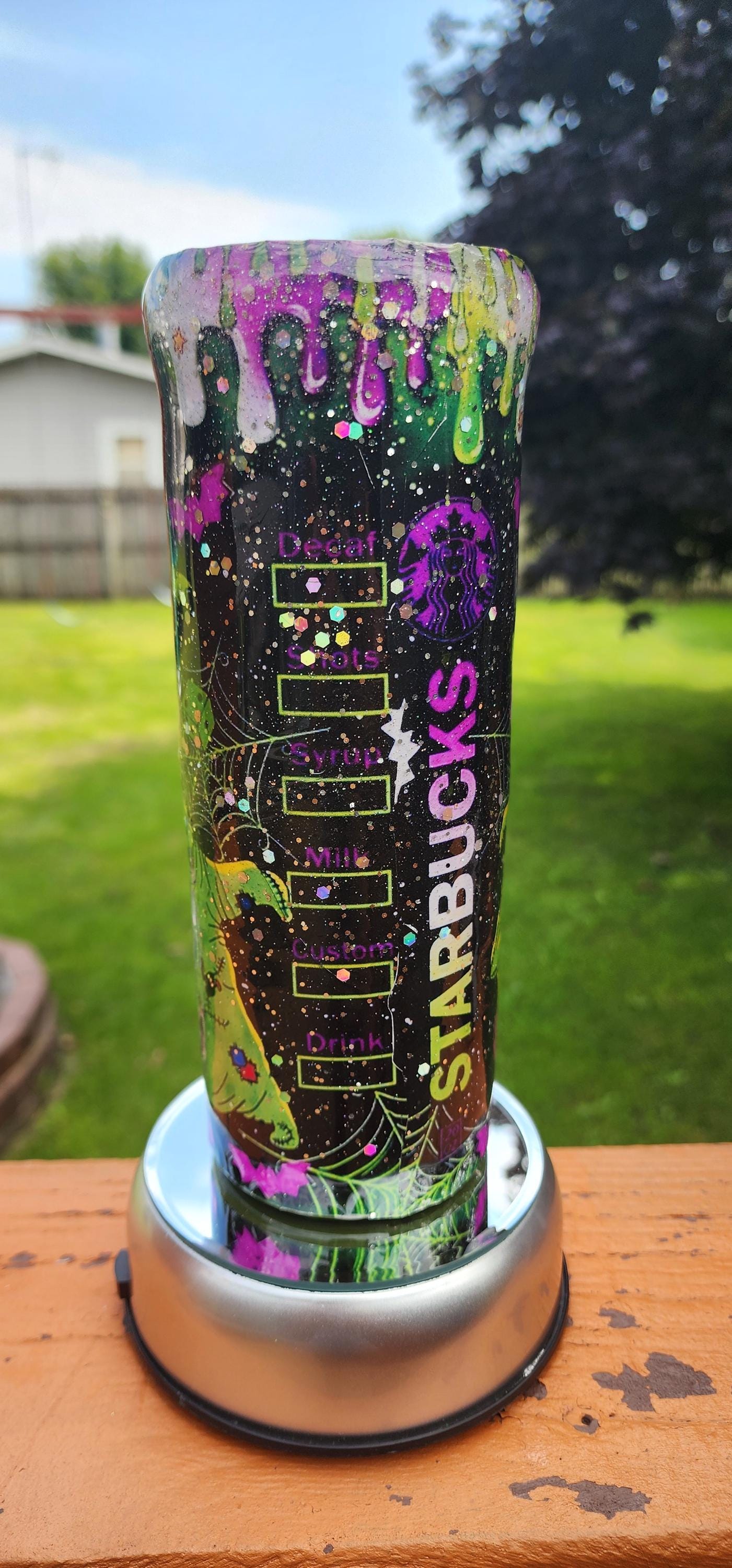 Oogie Boogie Starbucks Tumbler: Nightmare Before Christmas Glitter Coffee Cup