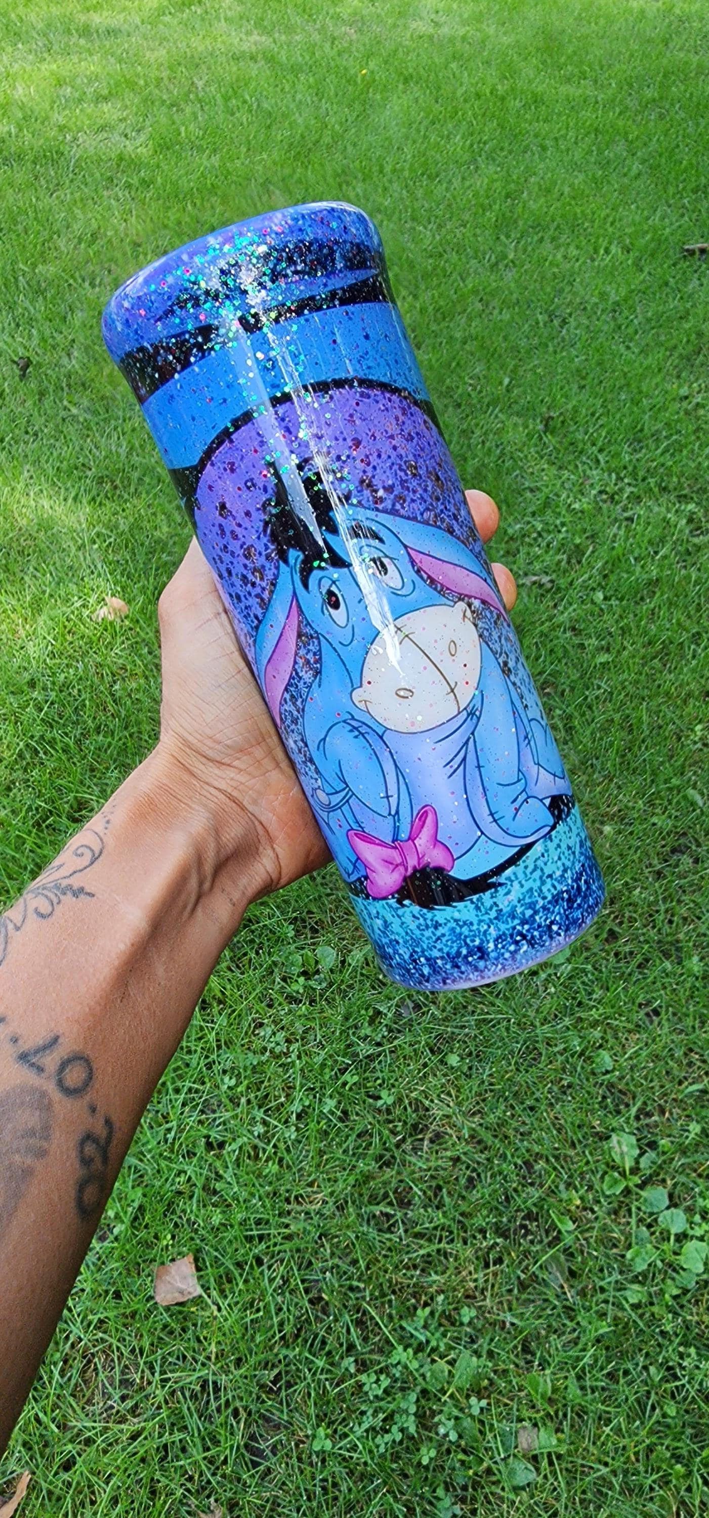 Eeyore Epoxy Tumbler: Handmade Glitter Stainless Steel Winnie the Pooh Cup