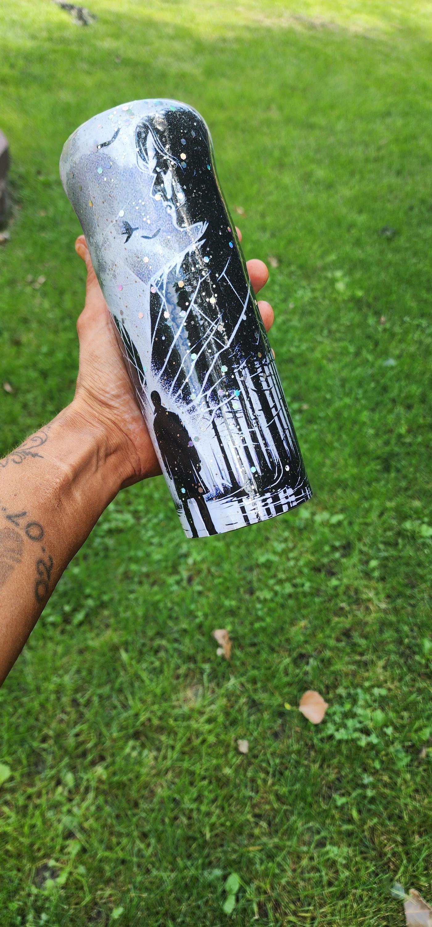 Supernatural Winchester Brothers Tumbler: Glittery Epoxy Fan Gift