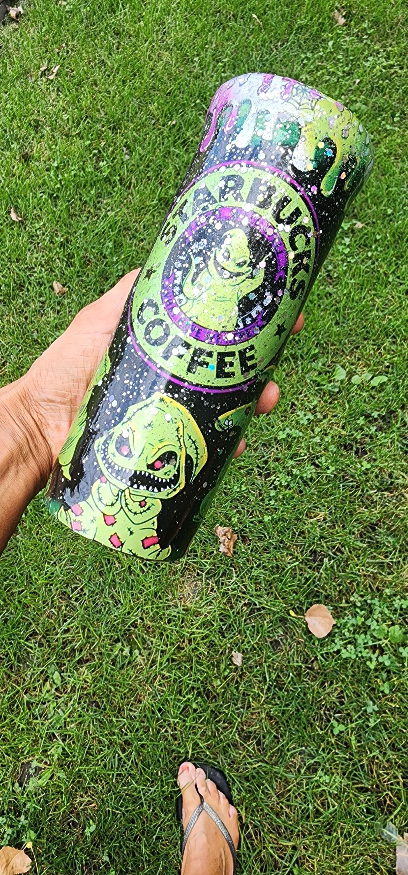 Oogie Boogie Starbucks Tumbler: Nightmare Before Christmas Glitter Coffee Cup