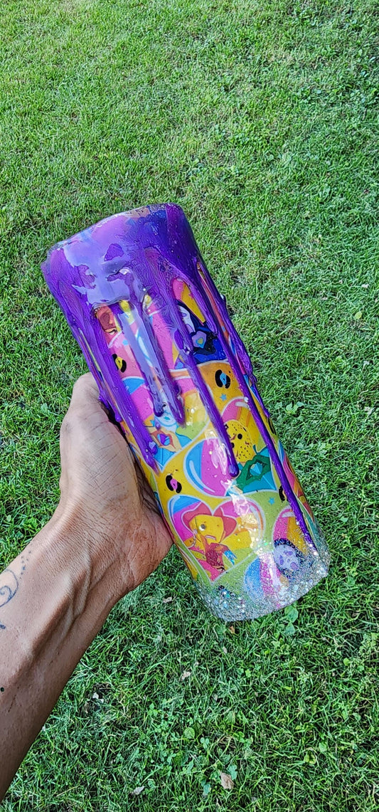Spooky Season Skull Tumbler: Glittery Halloween Epoxy Cup