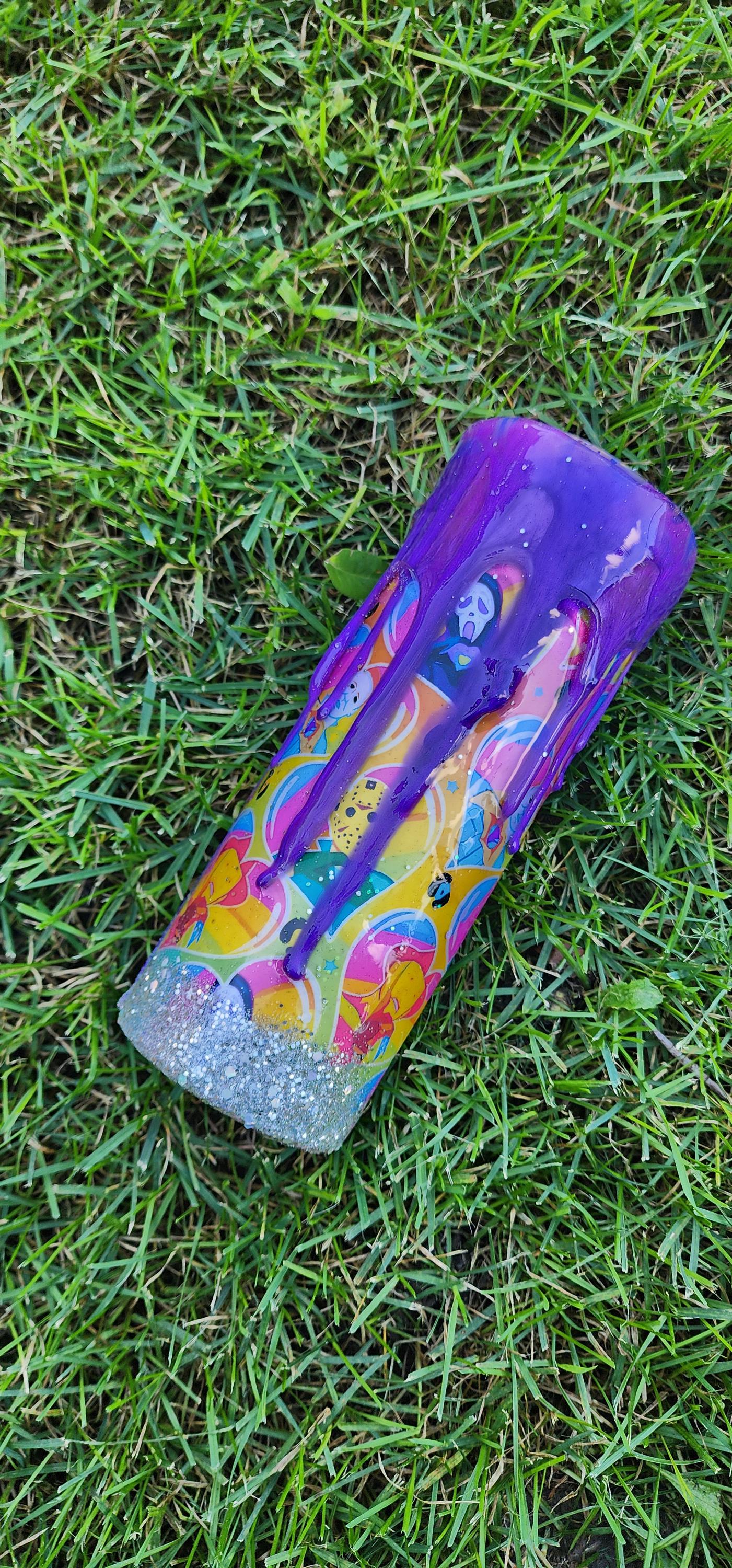 Spooky Season Skull Tumbler: Glittery Halloween Epoxy Cup