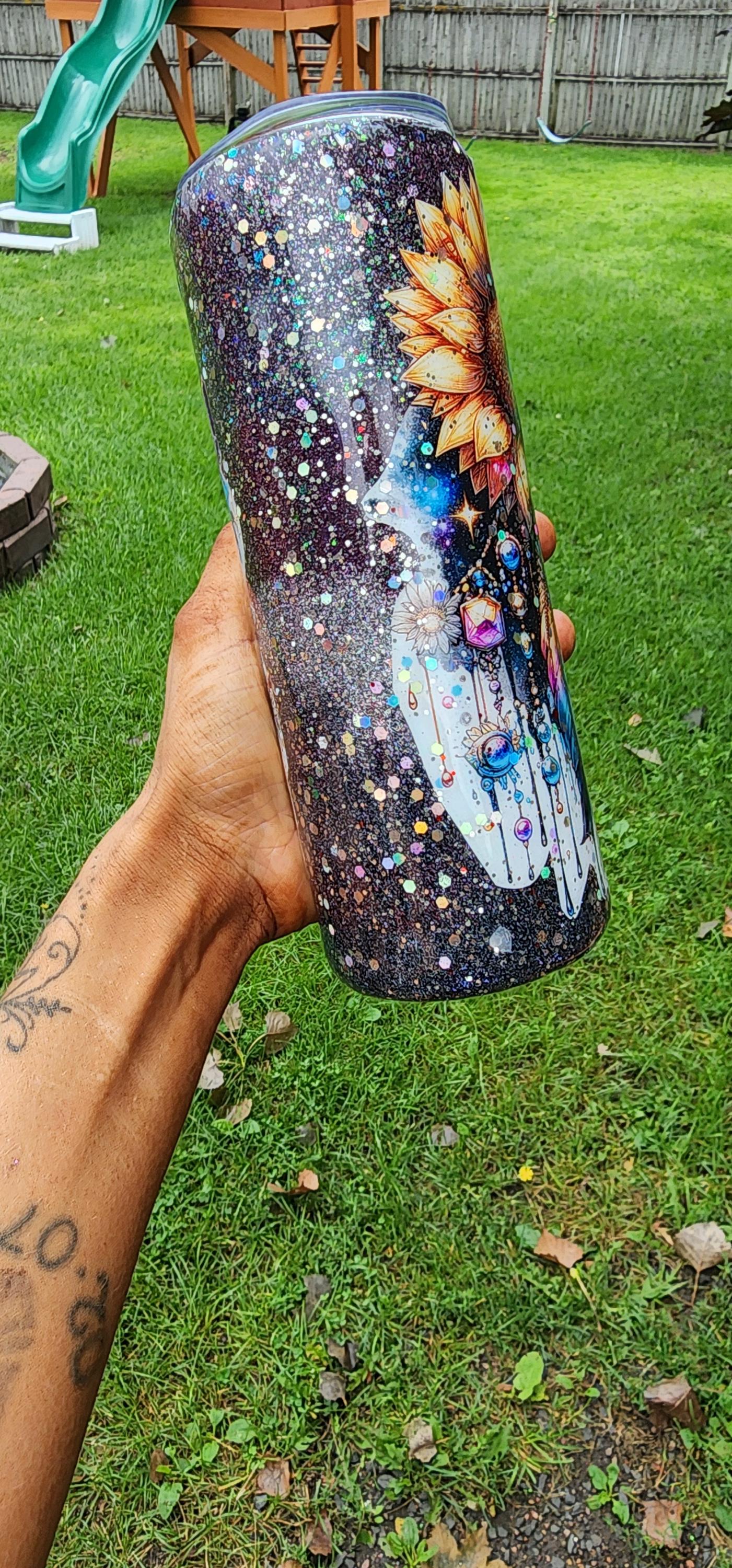 Handmade Dream Catcher Tumbler: Boho Glitter Stainless Steel Travel Mug