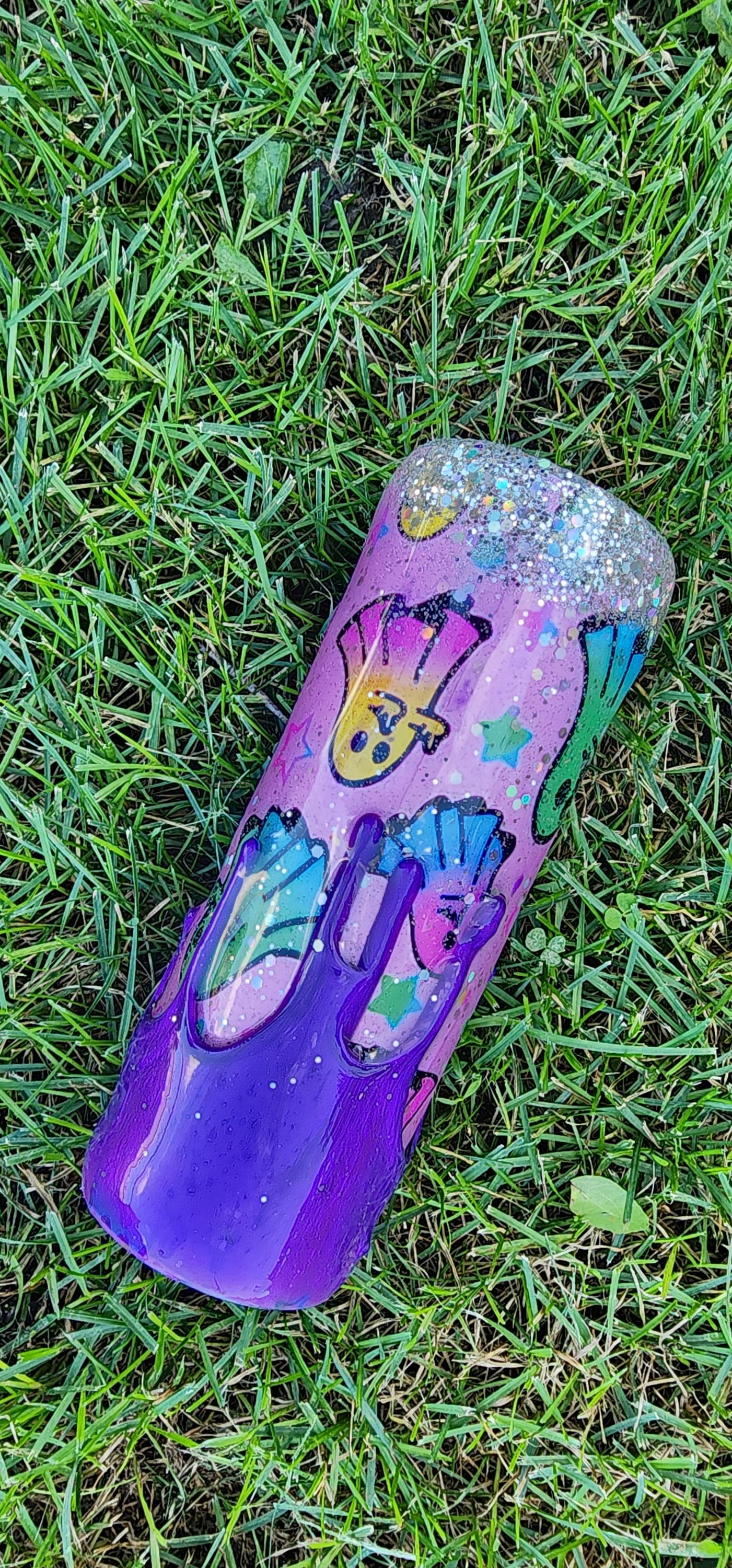 Zero Boos Given Tumbler: Sassy Rainbow Ghost Middle Finger - Spooky Drinkware