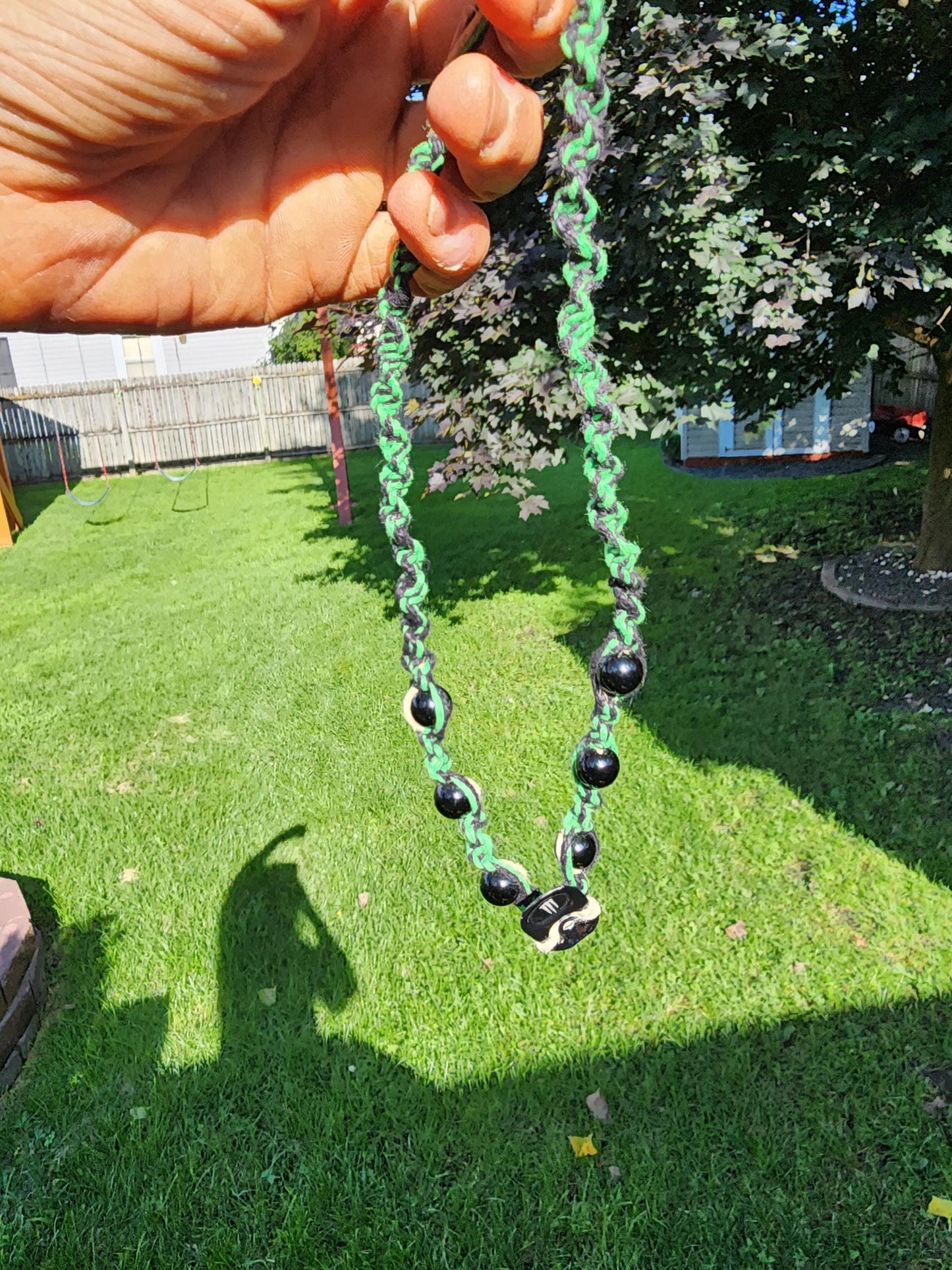 Chaos Gremlin Hemp Necklace: Upcycled Energy Tab, Goblin-Core Style