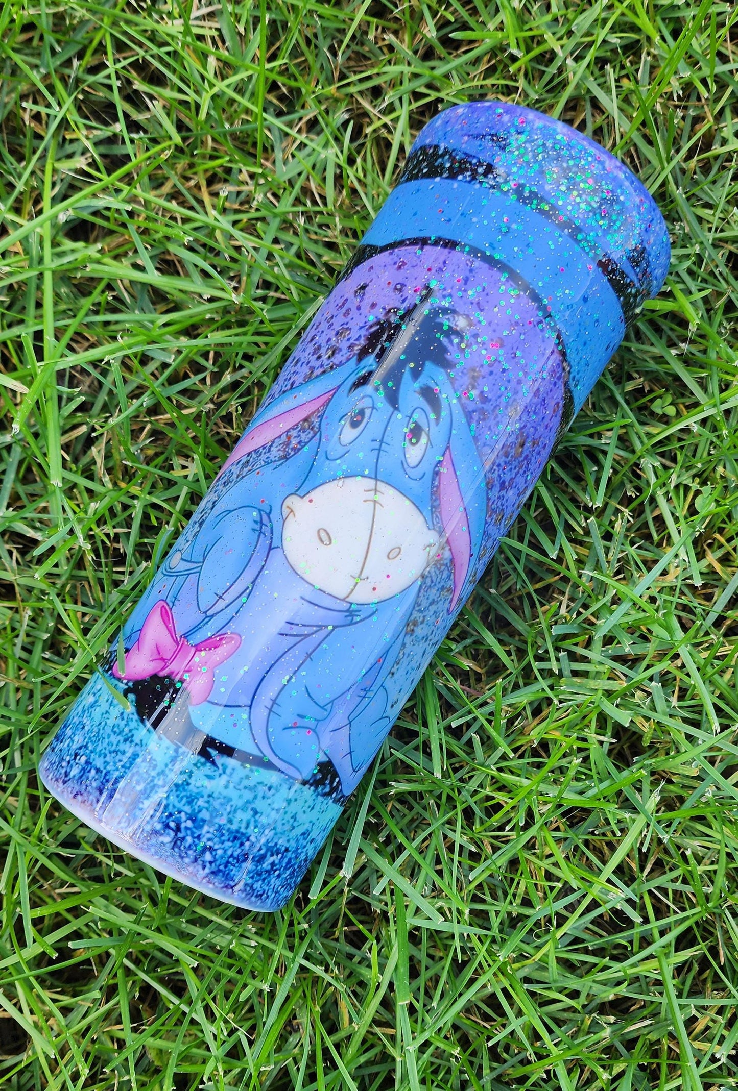 Eeyore Epoxy Tumbler: Handmade Glitter Stainless Steel Winnie the Pooh Cup