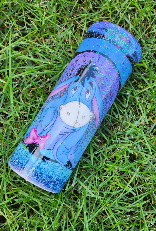 Eeyore Epoxy Tumbler: Handmade Glitter Stainless Steel Winnie the Pooh Cup
