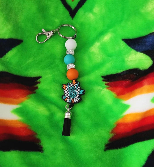 Mama's Boy Beaded Keychain With Tassel