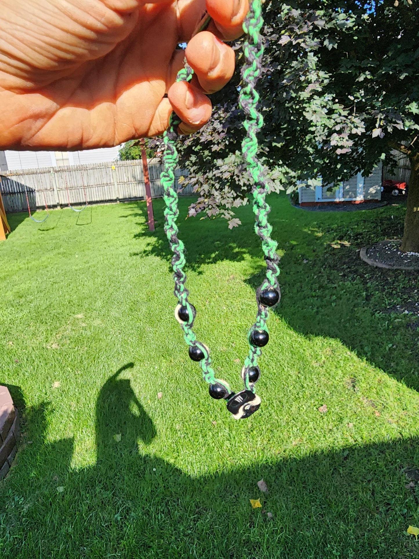 Chaos Gremlin Hemp Necklace: Upcycled Energy Tab, Goblin-Core Style