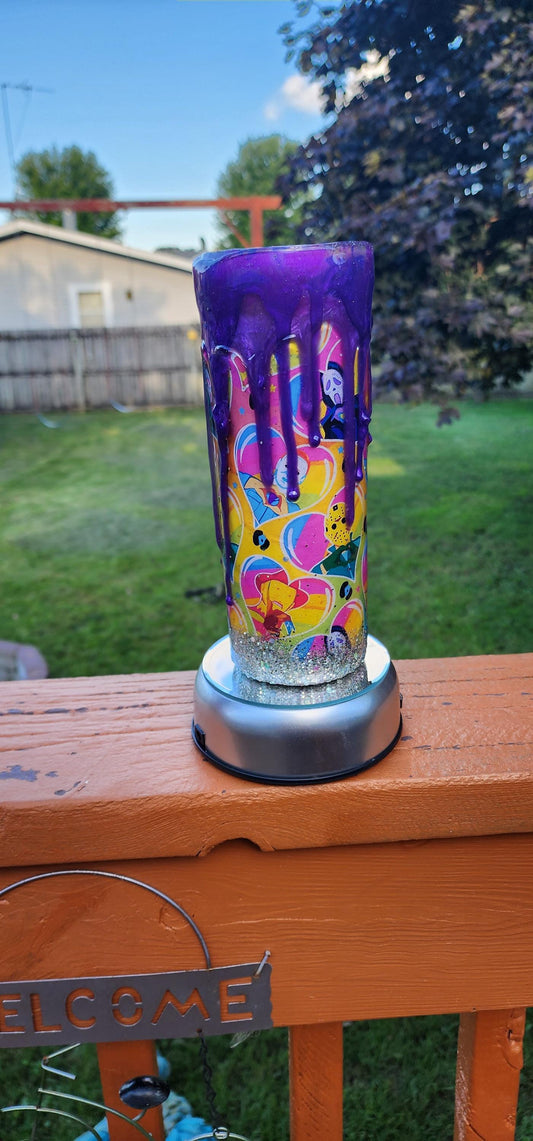 Spooky Season Skull Tumbler: Glittery Halloween Epoxy Cup
