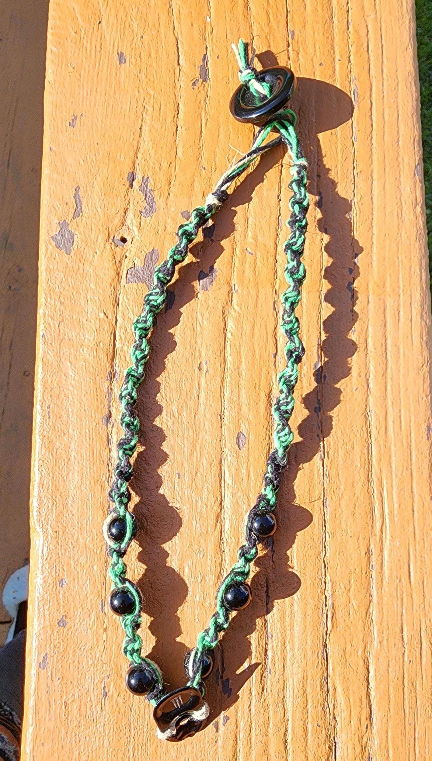 Chaos Gremlin Hemp Necklace: Upcycled Energy Tab, Goblin-Core Style