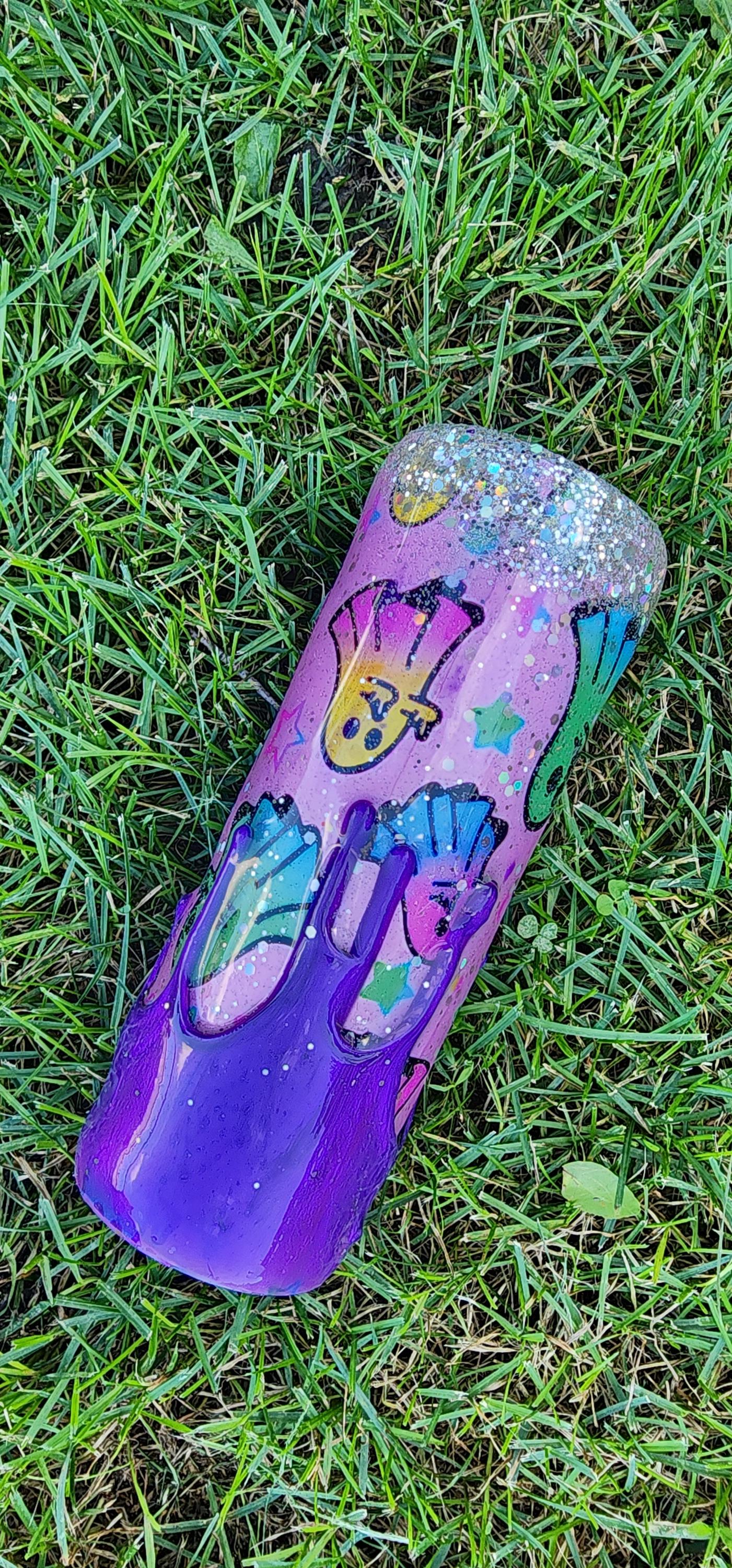 Zero Boos Given Tumbler: Sassy Rainbow Ghost Middle Finger - Spooky Drinkware