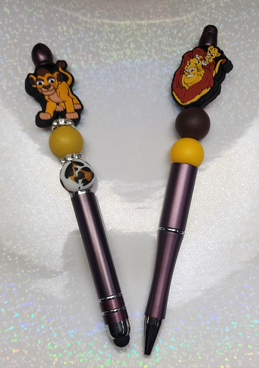 Lion King Simba Beaded Pen - Handmade Decorative Writing Gift, Unique Collectible Accessories for Fans & Kids, Vibrant Character Design