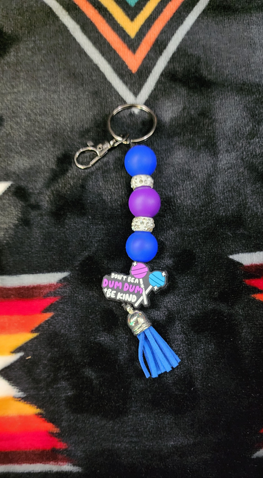 Don't Be a Dum Dum Beaded Keychain | Funny Candy-Inspired Keychain | Cute Gag Gift | Beaded Bag Charm | Sassy Gift for Friends