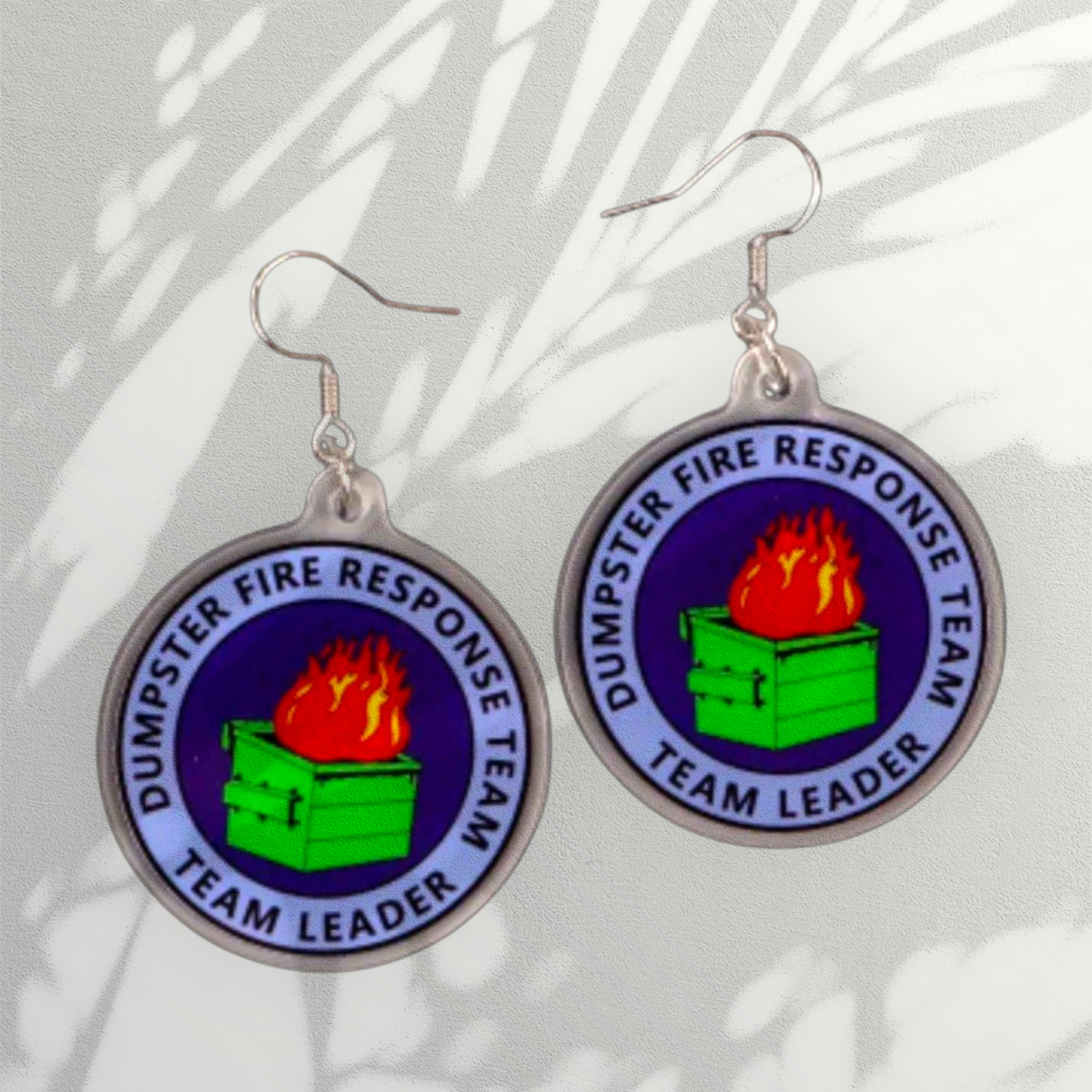 Dumpster Fire Response Team Earrings – Certified Chaos Coordinator - Hempin' Mayhem