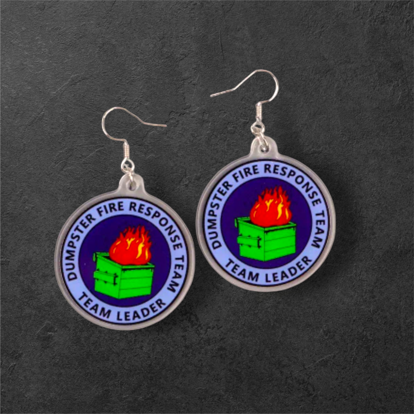 Dumpster Fire Response Team Earrings – Certified Chaos Coordinator - Hempin' Mayhem