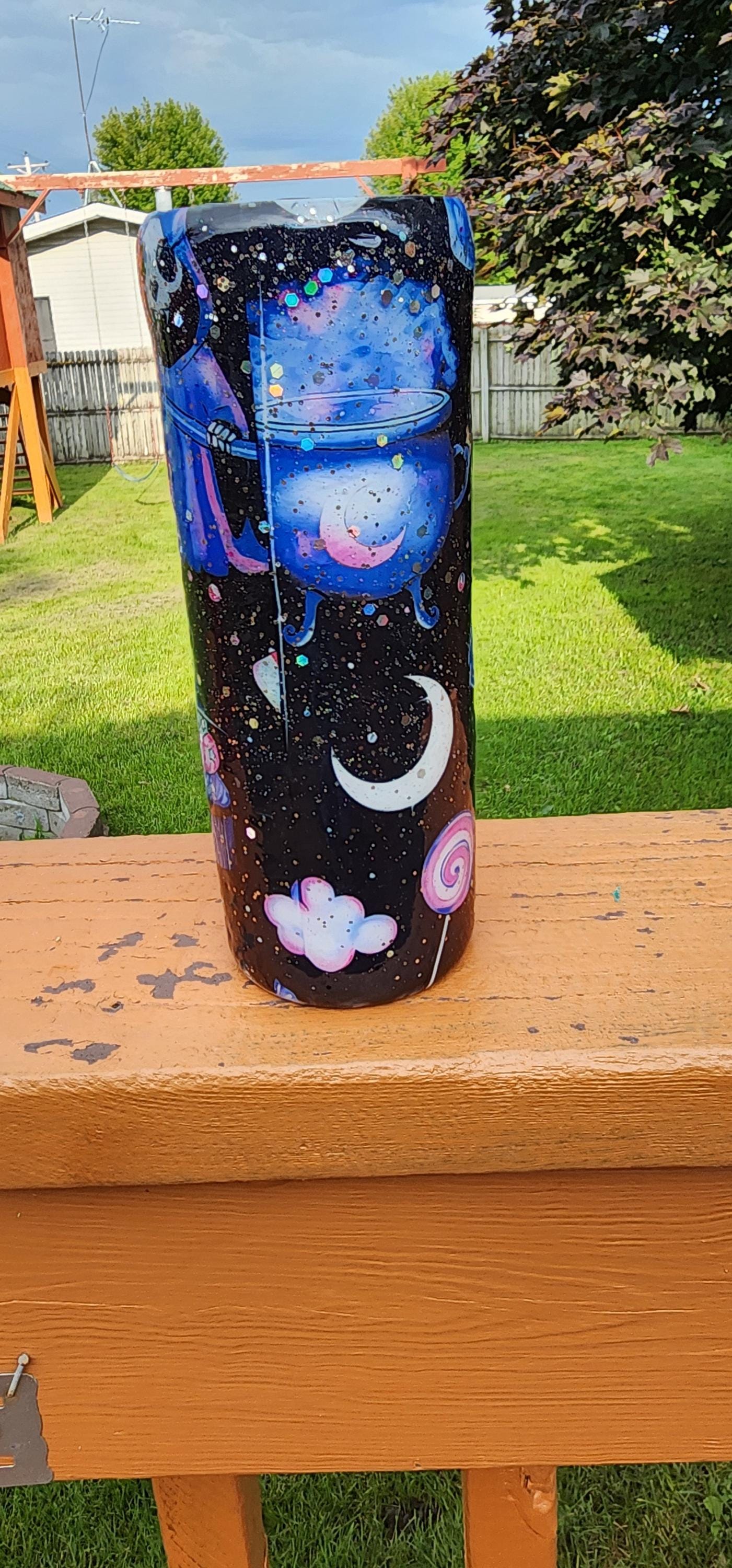 Resting Witch Face Tumbler: Witchcore Cupcakes & Tombstones