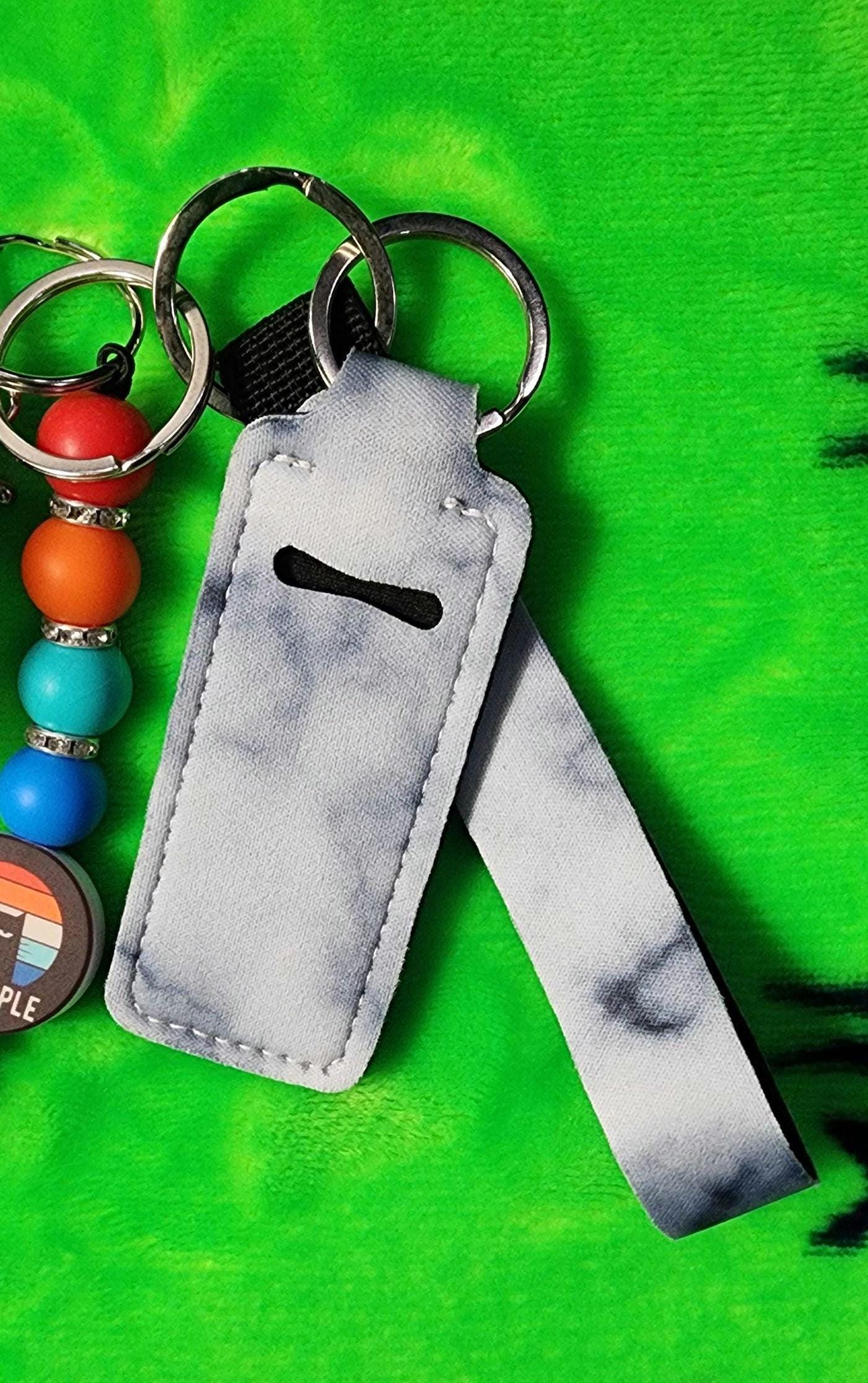 Ew People Cat Keychain Set | Funny Cat Lover Keychain with Pom, Lanyard & Hand Sanitizer Holder | Sassy Anti-Social Energy