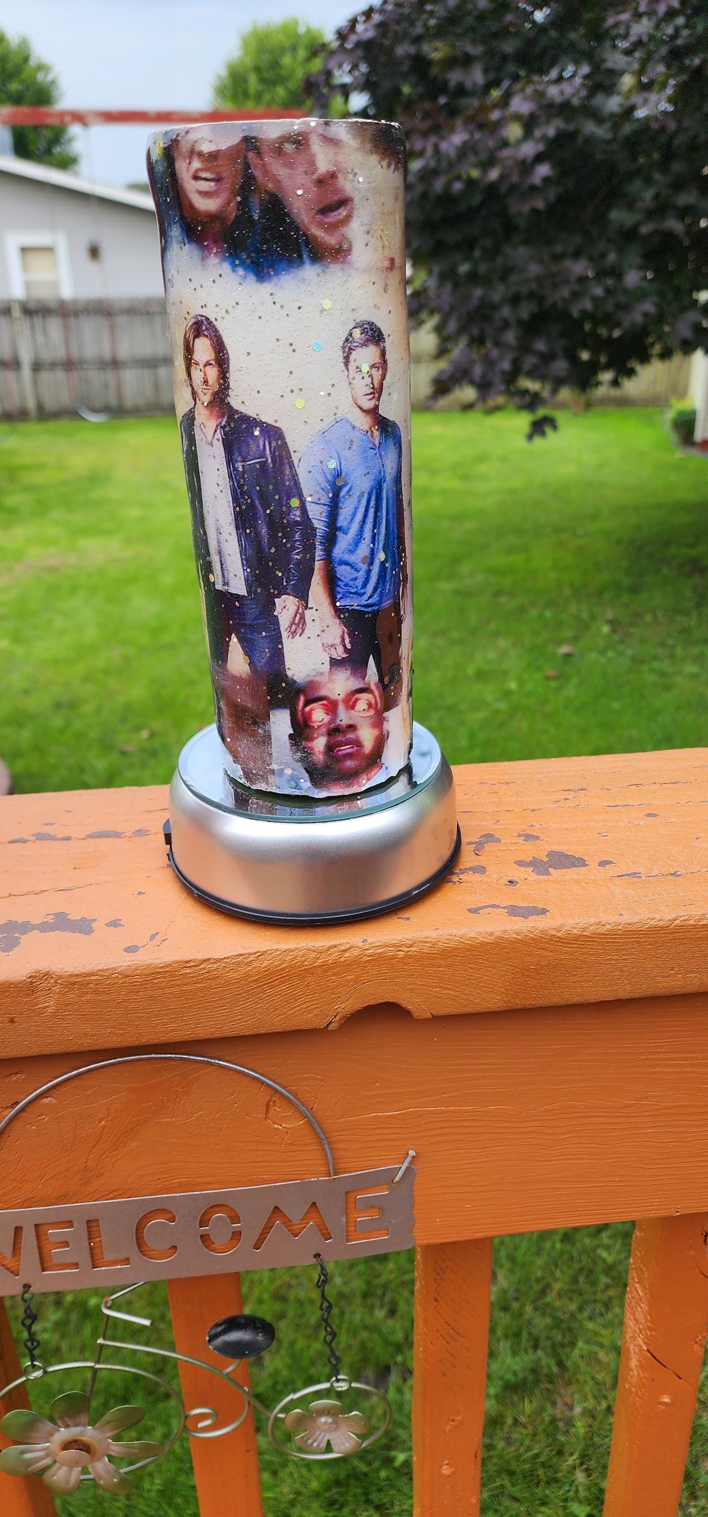 Supernatural Glitter Epoxy Tumbler: Handmade TV Show Fan Gift