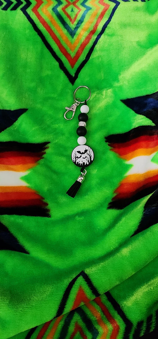Handmade Graveyard Bat Keychain