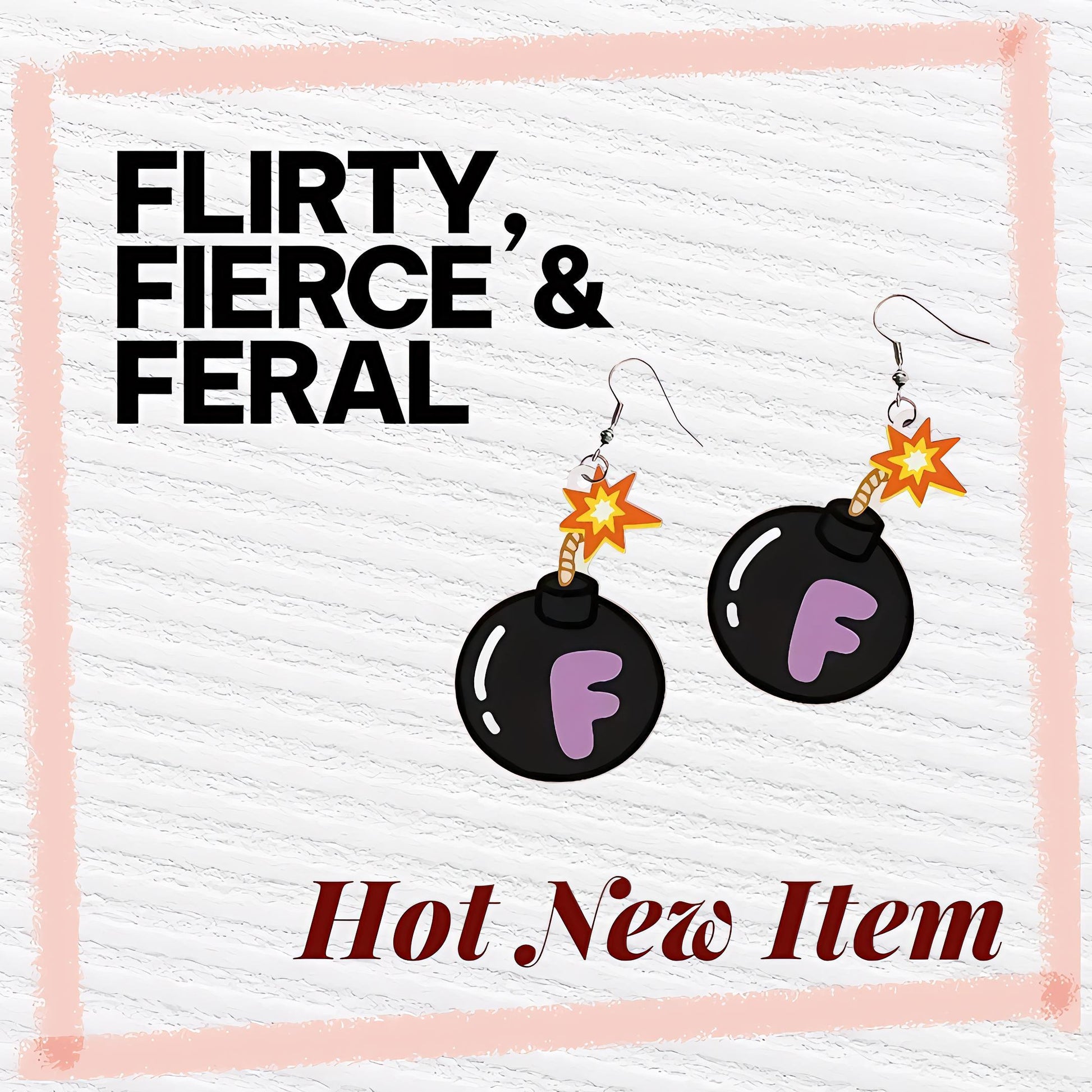 Bold, Blunt and Bomb AF – Unapologetic AF Earrings | Black & Purple F-Bomb Acrylic Dangle Earrings | Sassy Statement Jewelry - Hempin' Mayhem