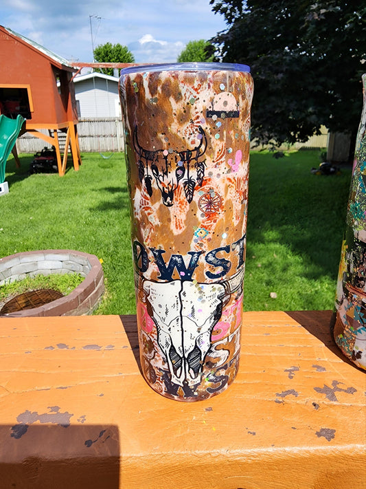 Yellowstone Western Tumbler – 20oz Stainless Steel Cup – Rustic Cowgirl Gift, Country Style Drinkware, Bachelorette Party Favor