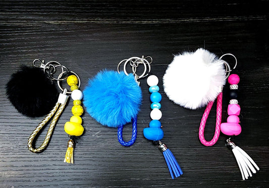 Wrist Lanyard Keychain with Stylish Duck & Fluffy Pom Pom – Cute Bag Charm Accessory for Keys, Gifts and Everyday Use - Hempin' Mayhem
