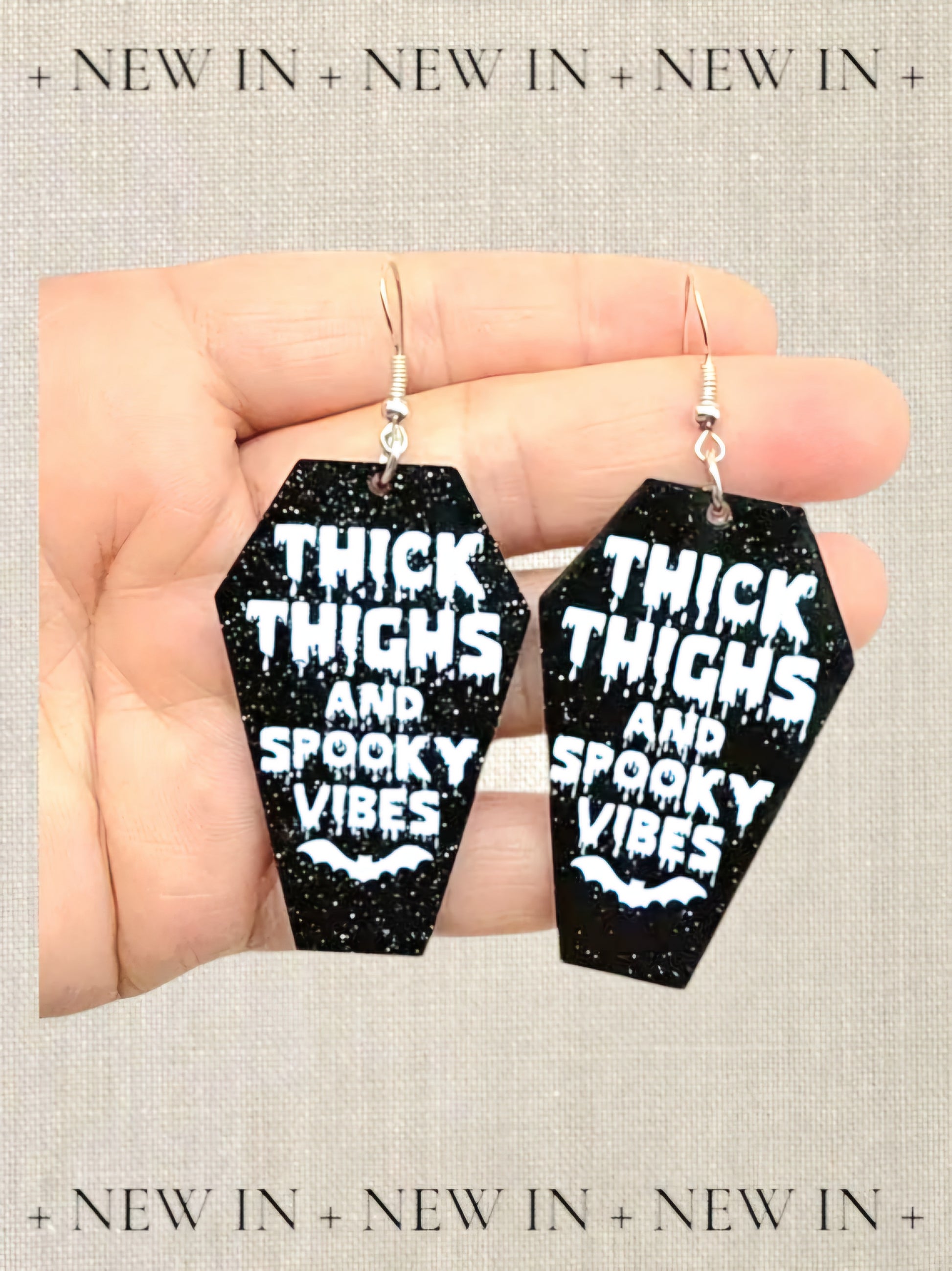 Thick Thighs & Killer Vibes – Coffin Shaped Baddie Halloween Earrings - Hempin' Mayhem