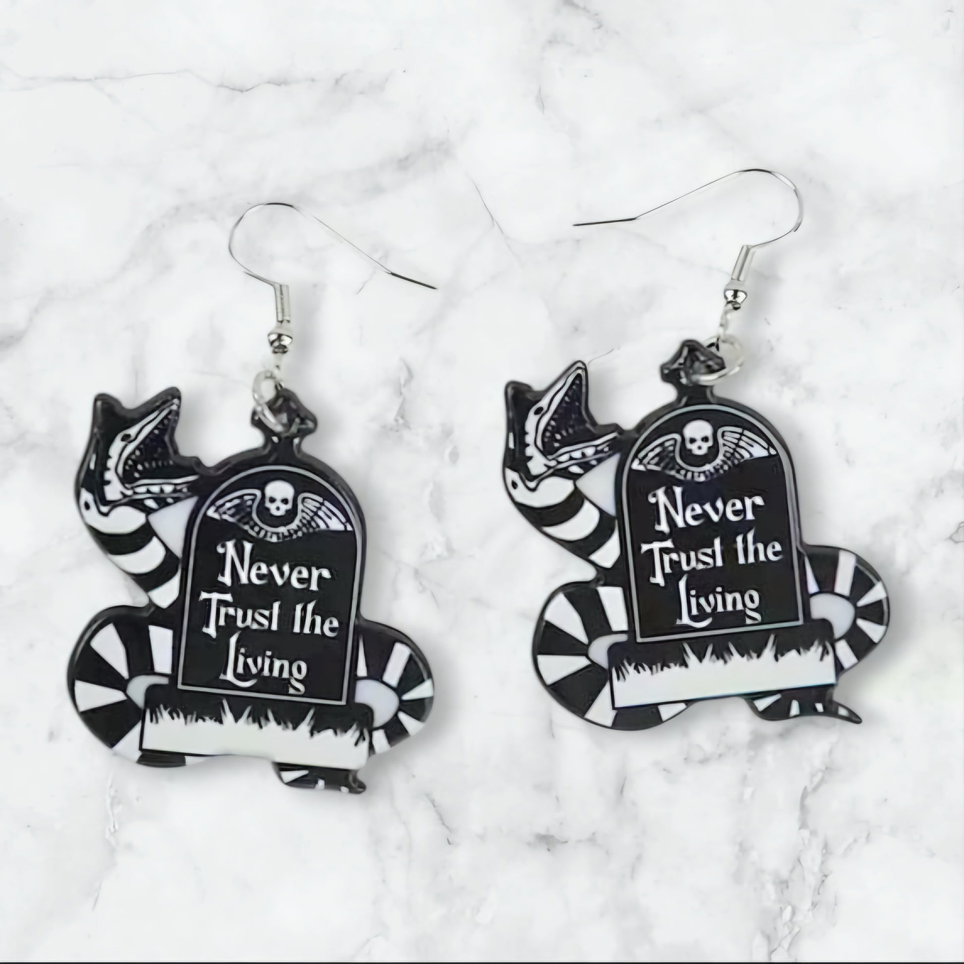 Afterlife Approved – Tombstone Dangle Earrings for the Certified Spooky Babe Who Haunts with Style - Hempin' Mayhem