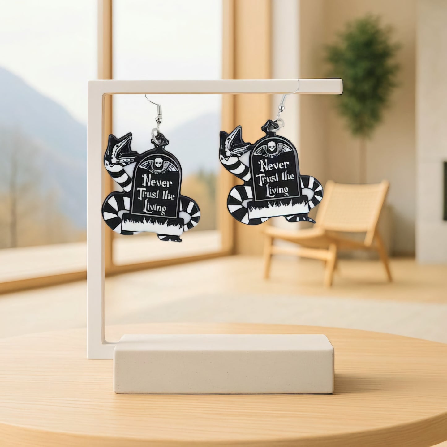 Afterlife Approved – Tombstone Dangle Earrings for the Certified Spooky Babe Who Haunts with Style - Hempin' Mayhem