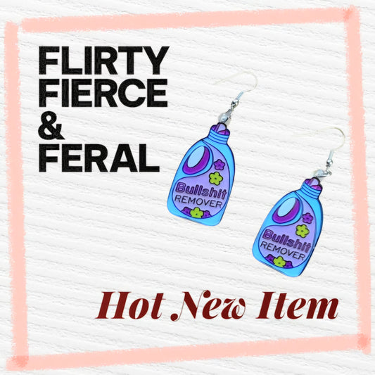 Bullshit Remover Earrings – Sassy Floral Dangles in Purple & Blue - Hempin' Mayhem