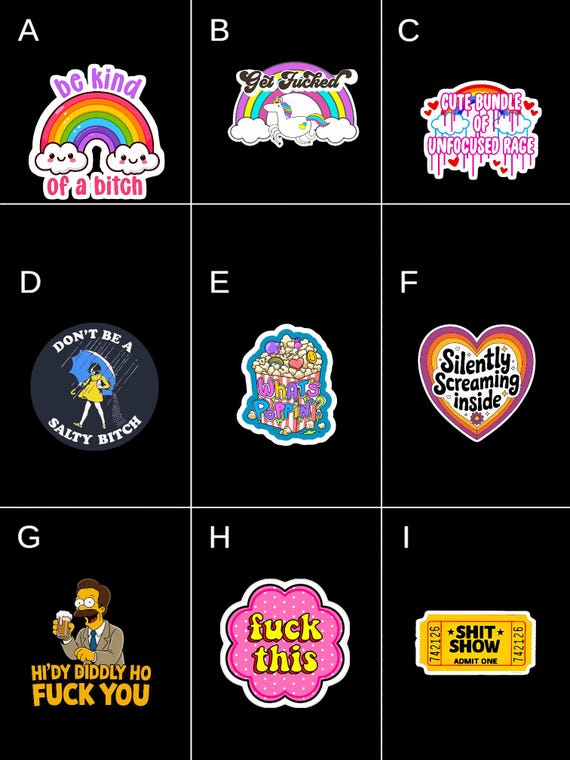 Sticker Therapy for the Mentally Unstable, Emotionally Damaged, & Hilariously Unhinged – A Chaotic Pack for People Who Cope Through Humor - Hempin' Mayhem