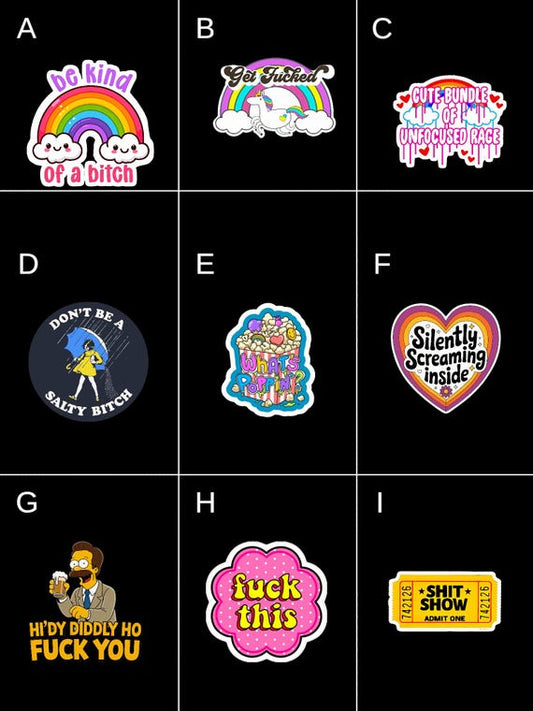 Sticker Therapy for the Mentally Unstable, Emotionally Damaged, & Hilariously Unhinged – A Chaotic Pack for People Who Cope Through Humor - Hempin' Mayhem