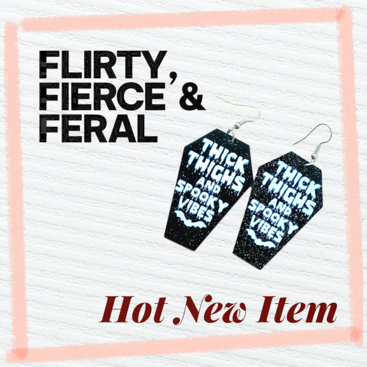 Thick Thighs & Killer Vibes – Coffin Shaped Baddie Halloween Earrings - Hempin' Mayhem