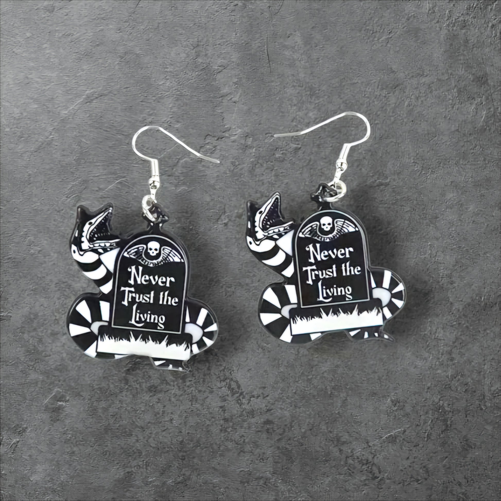 Afterlife Approved – Tombstone Dangle Earrings for the Certified Spooky Babe Who Haunts with Style - Hempin' Mayhem