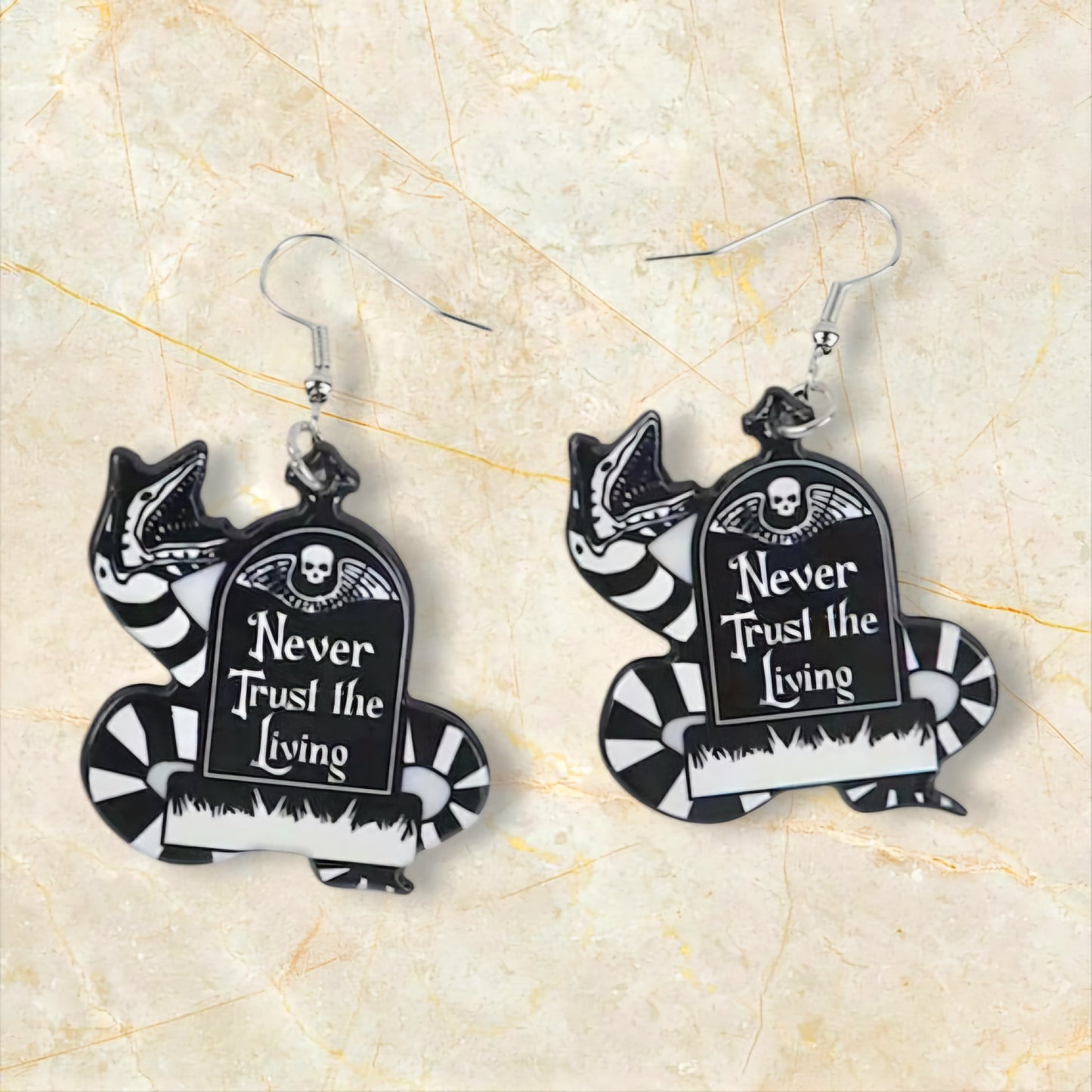 Afterlife Approved – Tombstone Dangle Earrings for the Certified Spooky Babe Who Haunts with Style - Hempin' Mayhem