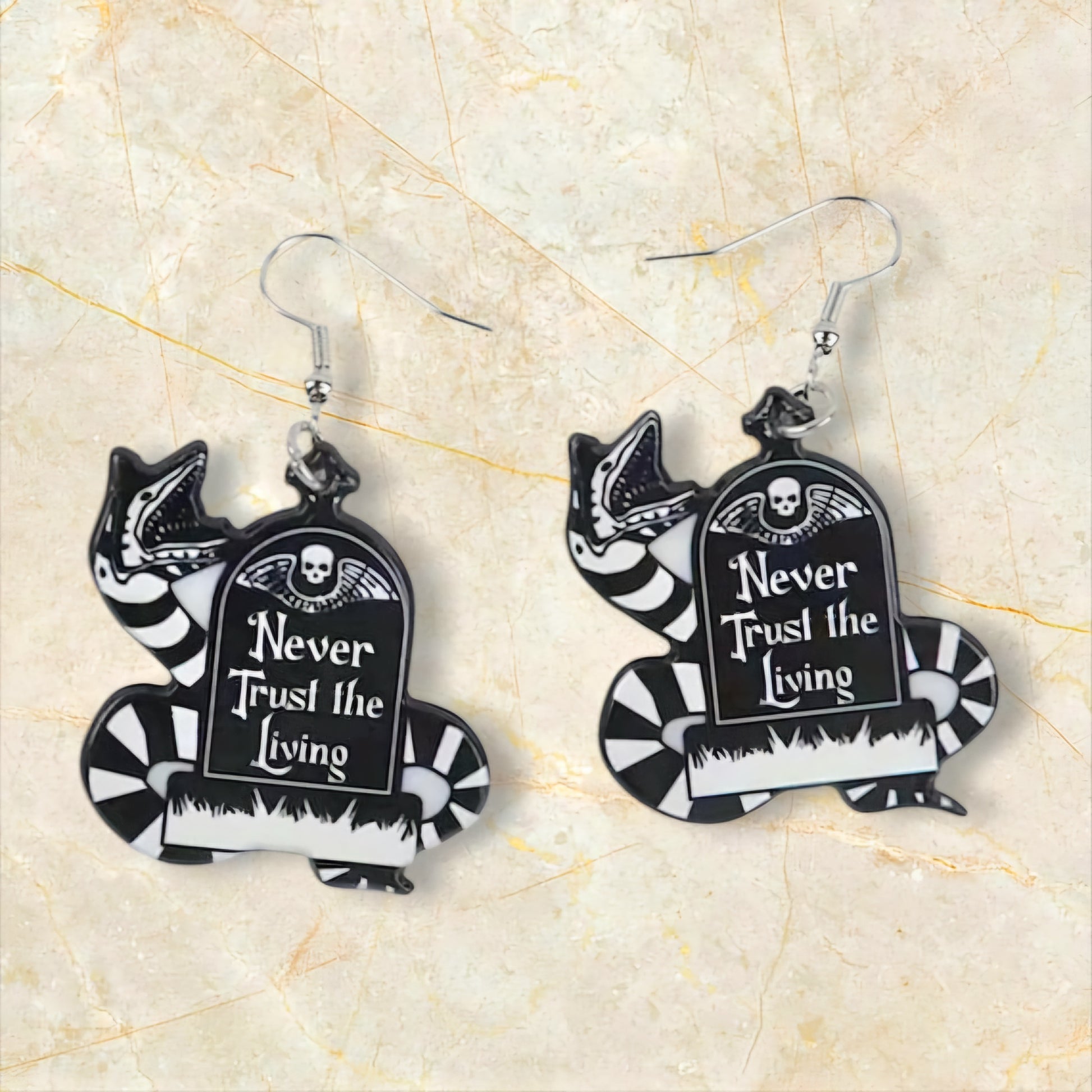 Afterlife Approved – Tombstone Dangle Earrings for the Certified Spooky Babe Who Haunts with Style - Hempin' Mayhem