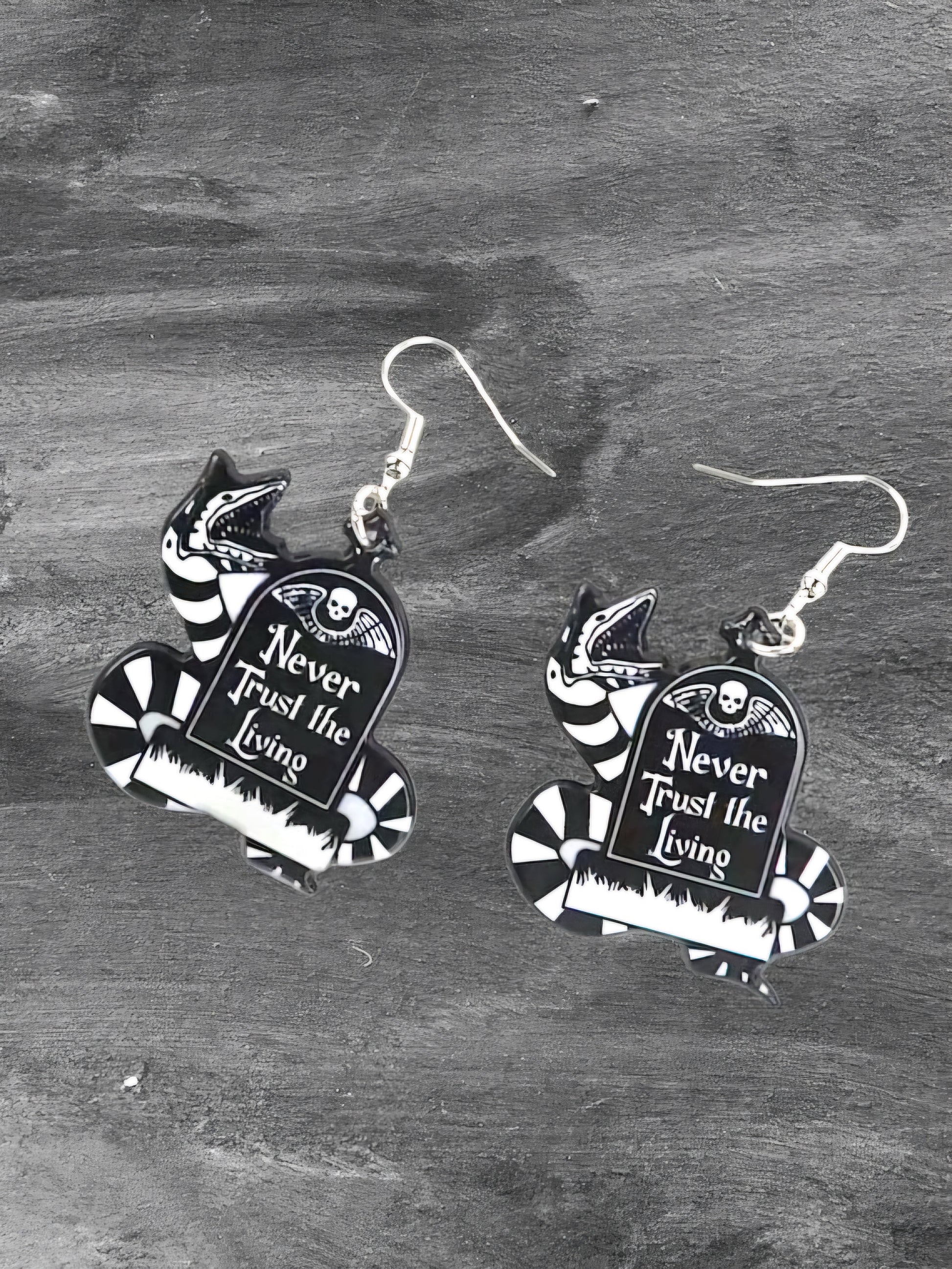 Afterlife Approved – Tombstone Dangle Earrings for the Certified Spooky Babe Who Haunts with Style - Hempin' Mayhem