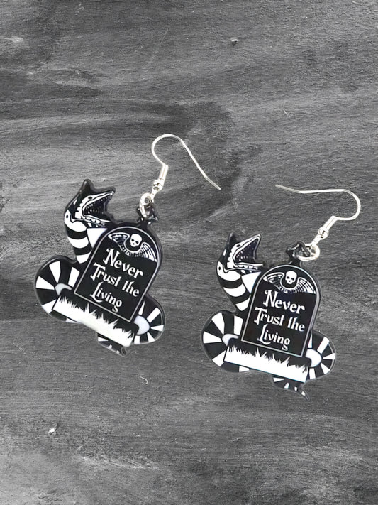 Afterlife Approved – Tombstone Dangle Earrings for the Certified Spooky Babe Who Haunts with Style - Hempin' Mayhem