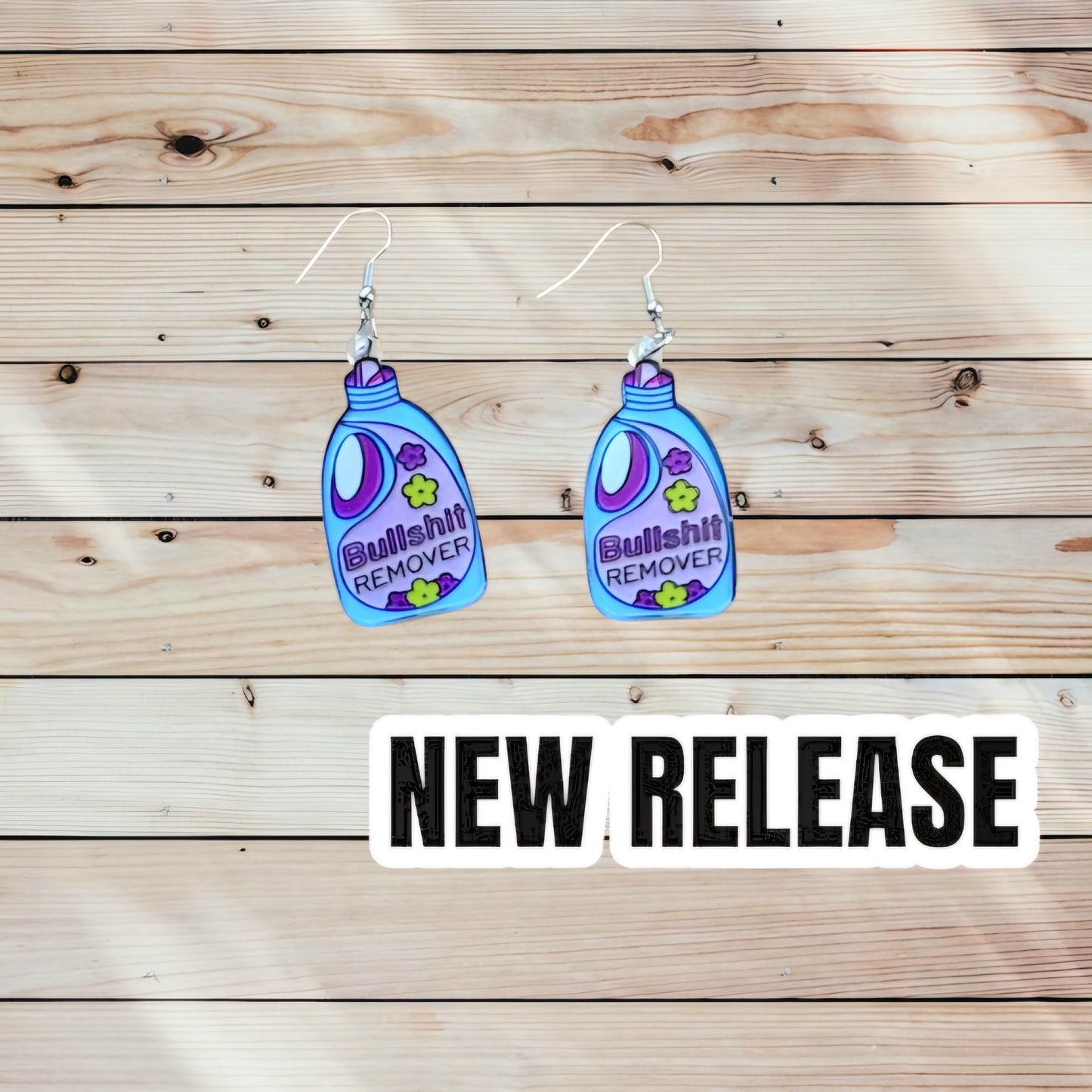 Bullshit Remover Earrings – Sassy Floral Dangles in Purple & Blue - Hempin' Mayhem