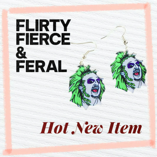 Ghost with the Most Earrings – Beetlejuice Face Dangles for the Strange & Unusual - Hempin' Mayhem