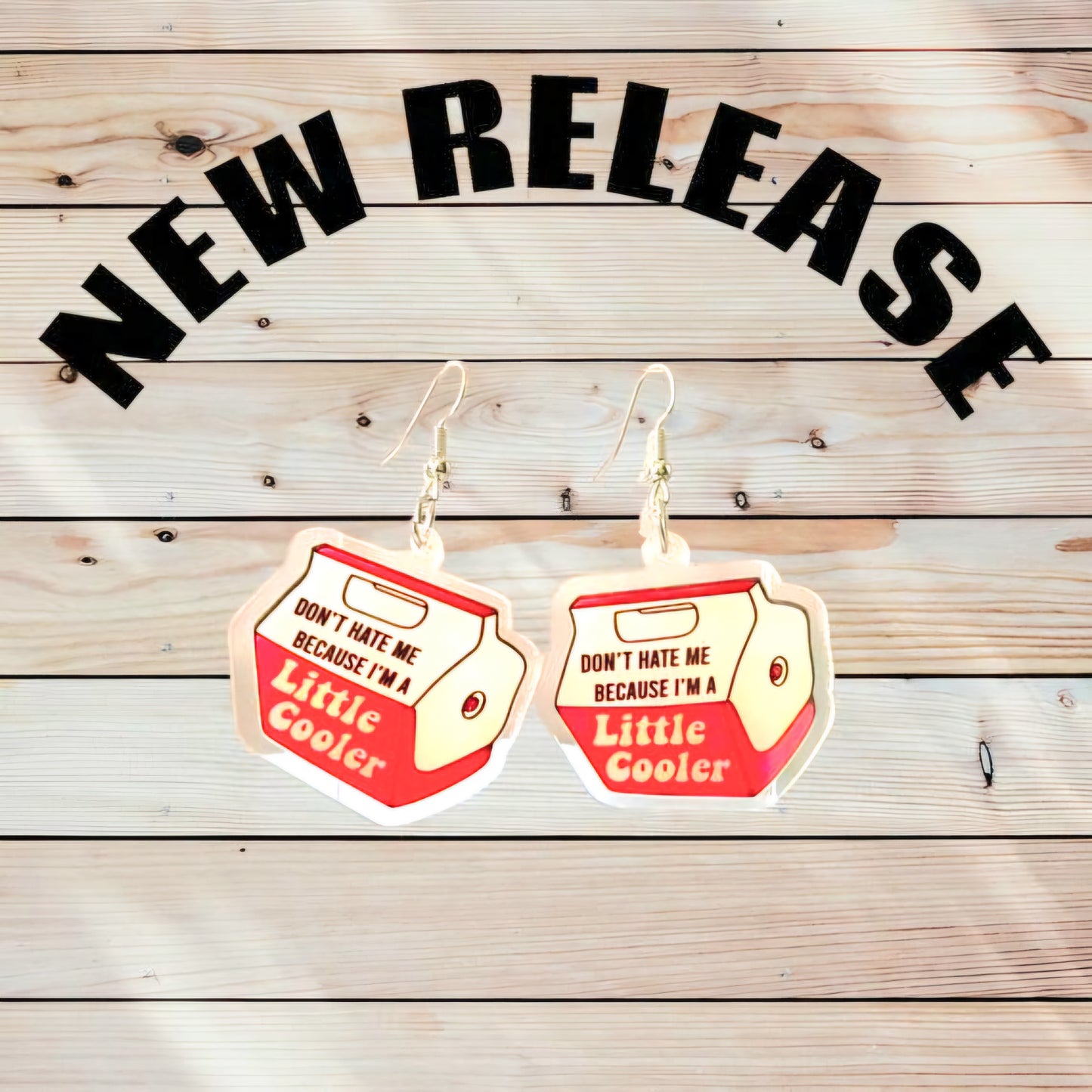 Don’t Hate Me Because I’m a Little Cooler – Red & White Baddie Statement Dangle Earrings | Sass-Drippin’ Acrylic Charms for the Bold & Unbothered - Hempin' Mayhem